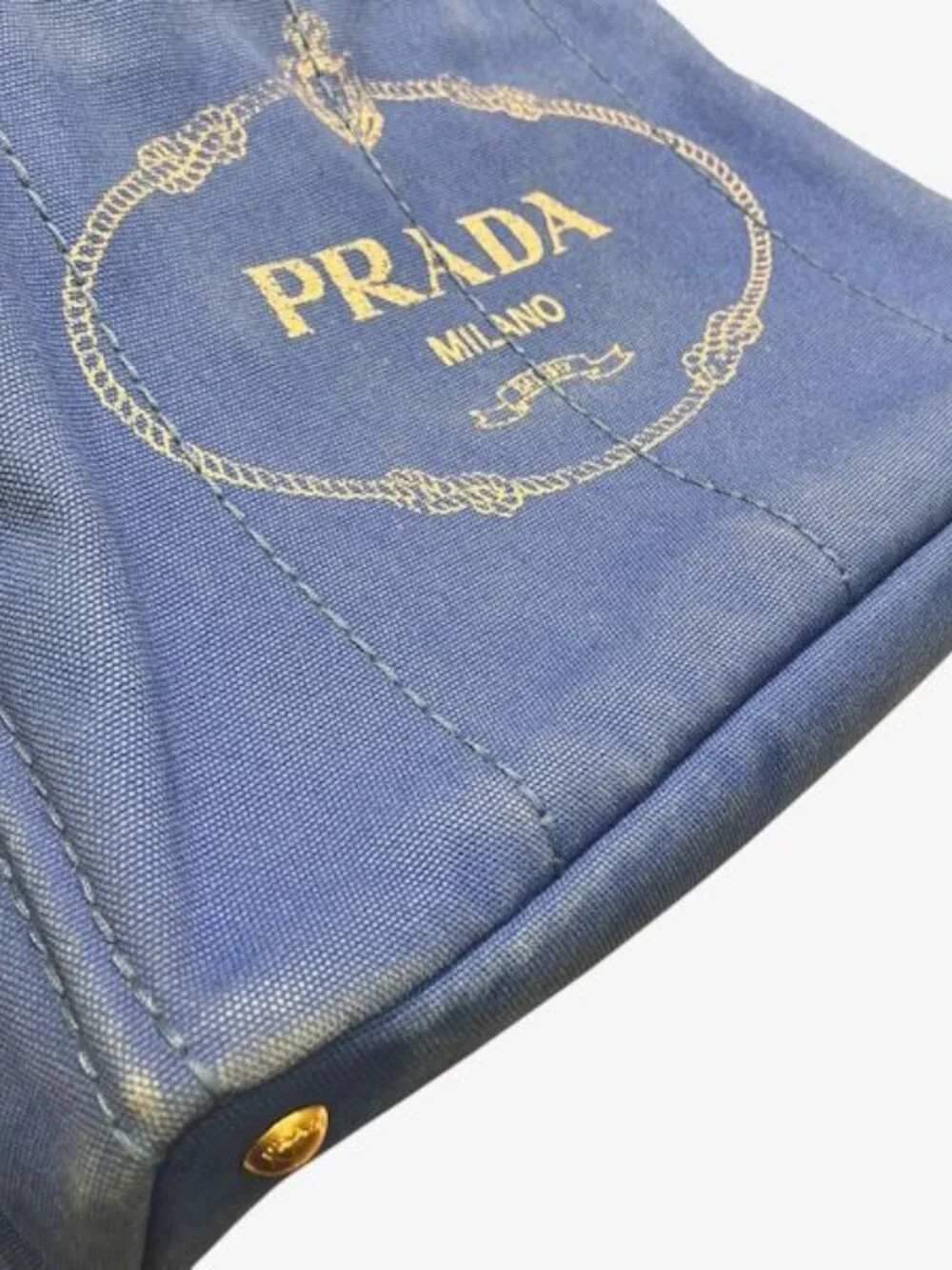 Prada Canapa Blue Canvas Tote - Picture 7 of 9